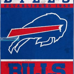 Buffalo Bills Est 1960 Football Bull Throw Blanket 1
