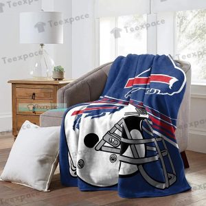 Buffalo Bills Football Helmet Sporty Throw Blanket 2