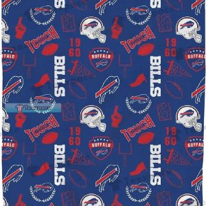 Buffalo Bills Football Helmet Stickers Pattern Throw Blanket 1