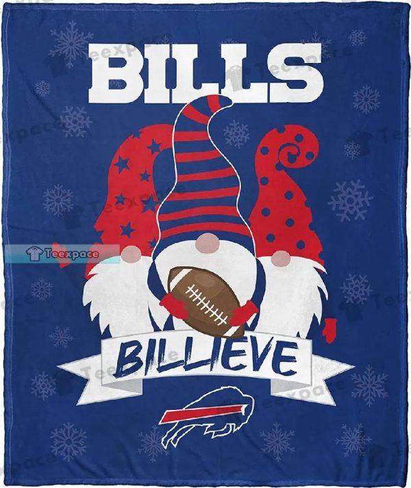 Buffalo Bills Merry Christmas Billieve Fuzzy Blanket