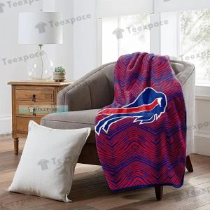 Buffalo Bills Purple Linear Football Throw Blanket 2