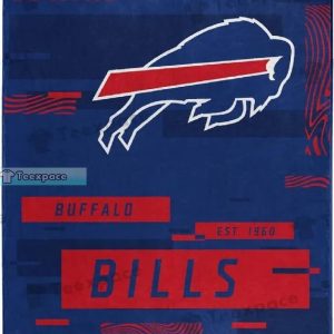 Buffalo Bills Wavy Blue Comfy Throw Blanket 1