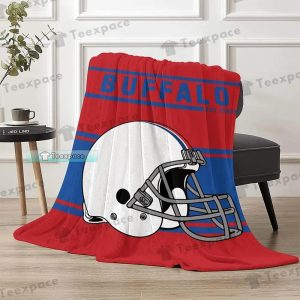 Buffalo Bills White Football Helmet Fleece Blanket 5
