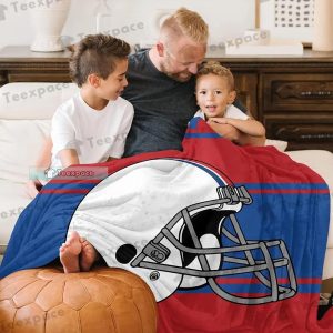 Buffalo Bills White Football Helmet Fleece Blanket 6