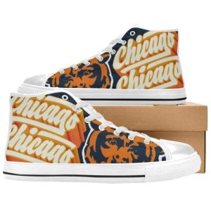 Chicago Bears Big Letter Logo Pattern High Top Canvas Shoes
