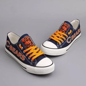 Chicago Bears Big Logo Ahead Low Top Canvas Shoes