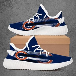 Chicago Bears Blur Logo Stripes Texture Yeezy Shoes