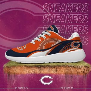 Chicago Bears Blur logo Curved Pattern Sneakers