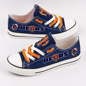 Chicago Bears Claw Logo Pattern Low Top Canvas Shoes