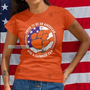 Clemson Tigers America Proud T Shirt Womens