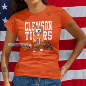 Clemson Tigers Doggo Cartoon T Shirt Womens