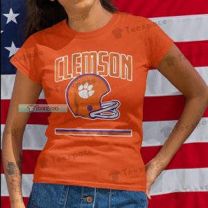 Clemson Tigers Football Helmet Basic T Shirt Womens