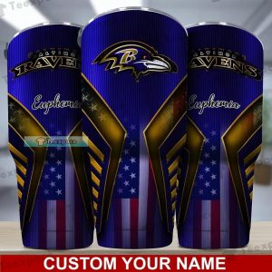 Custom Baltimore Ravens American Steel Dot Pattern Tumbler