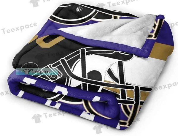 Custom Baltimore Ravens Big Helmet Center Sherpa Blanket