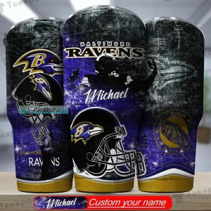 Custom Baltimore Ravens Helmet Scratch Texture Tumbler