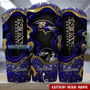 Custom Baltimore Ravens Layer Curved Glitter Texrue Tumbler