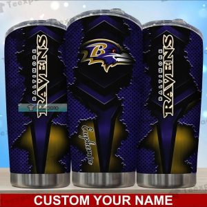 Custom Baltimore Ravens Metal Dot Pattern Tumbler