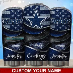 Custom Dallas Cowboys Ameicas Team Glitter Tumbler 2