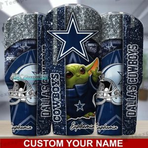 Custom Dallas Cowboys Baby Yoda Football Tumbler
