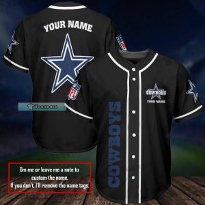 Custom Dallas Cowboys Black Basic Baseball Jersey