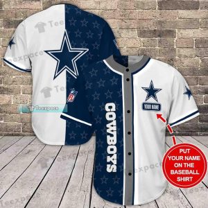 Custom Dallas Cowboys Blue And White Stripes Baseball Jersey