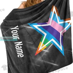 Custom Dallas Cowboys Colorful Star Fuzzy Blanket