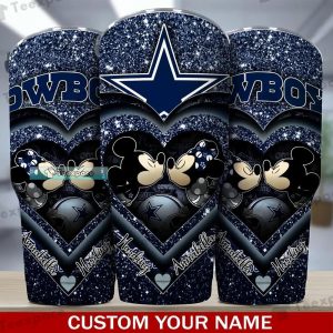 Custom Dallas Cowboys Couple Micky Minnie Valetine Tumbler