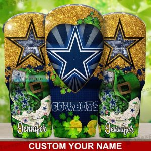 Custom Dallas Cowboys Happy Saint Pactrick’s Day Golden Tumbler