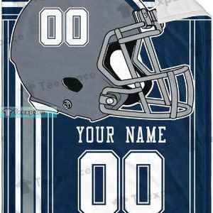 Custom Dallas Cowboys Helmet Basic Blue Blanket
