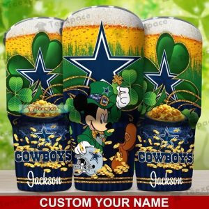 Custom Dallas Cowboys Irish Mickey Saint Pactrick’s Day Tumbler
