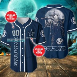 Custom Dallas Cowboys Jason Voorhees Halloween Baseball Jersey