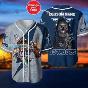Custom Dallas Cowboys Skull Pray For Cowboys Baseball Jersey