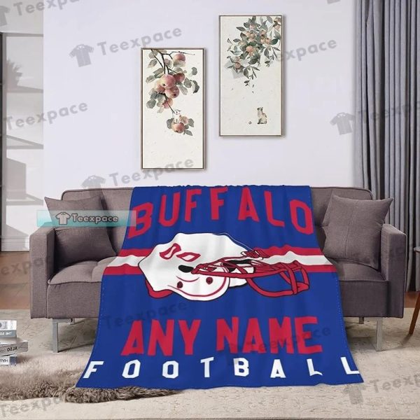 Custom Name Buffalo Bills American Football Throw Blanket