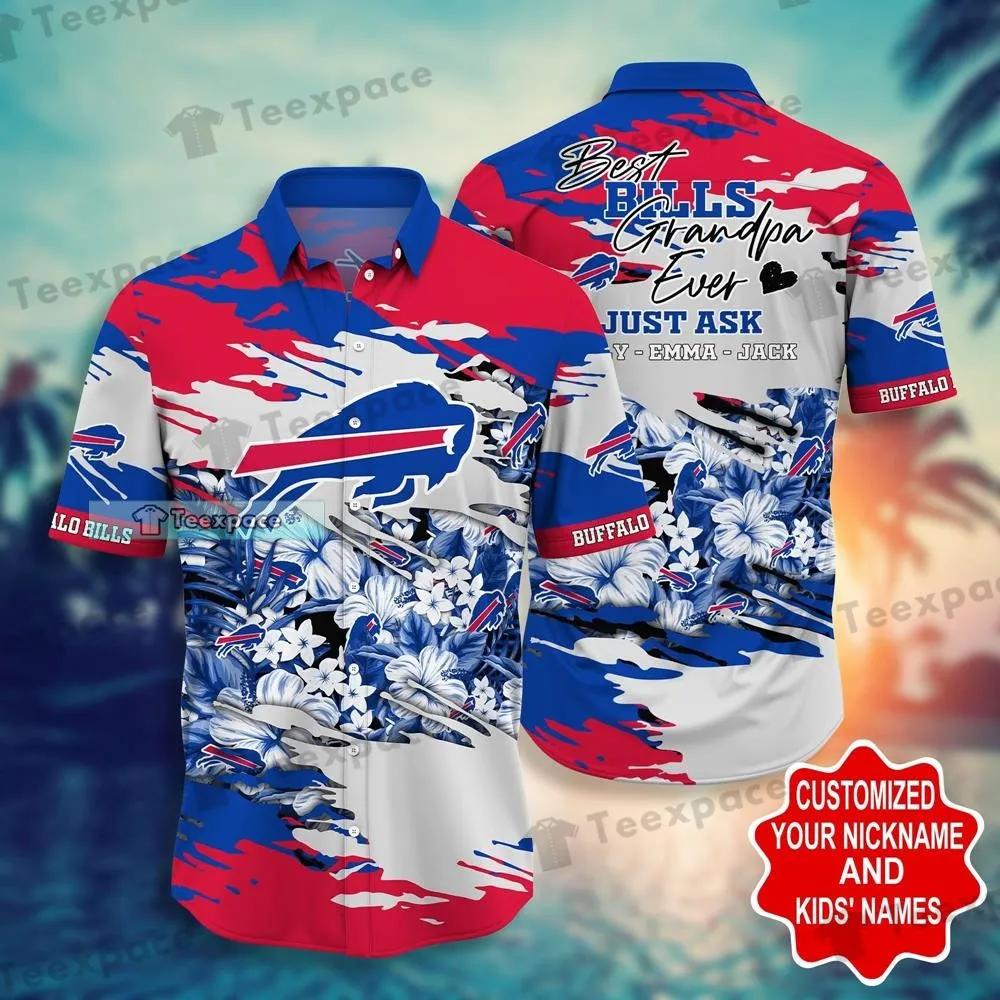 Custom Name Buffalo Bills Best Granpa Ever Hawaiian Shirt