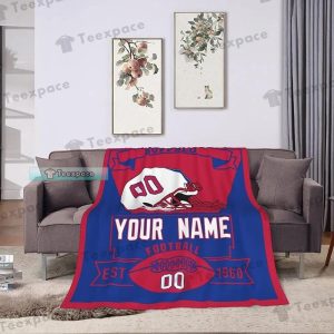 Custom Name Buffalo Bills Football Signature Fuzzy Blanket 1