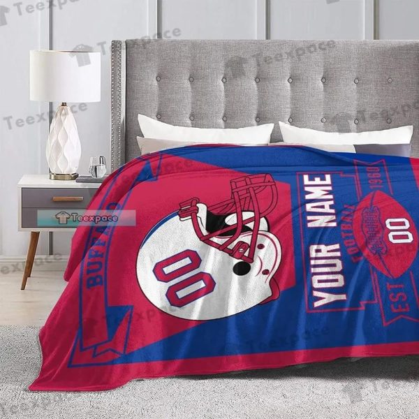Custom Name Buffalo Bills Football Signature Fuzzy Blanket