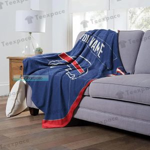 Custom Name Buffalo Bills Football Uniform Sherpa Blanket 4