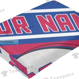 Custom Name Buffalo Bills Helmet Stripes Fuzzy Blanket 7