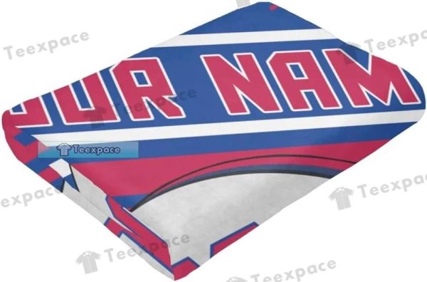 Custom Name Buffalo Bills Helmet Stripes Fuzzy Blanket