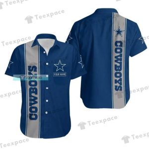 Custom Name Dallas Cowboys Aloha Blue Hawaiian Shirt