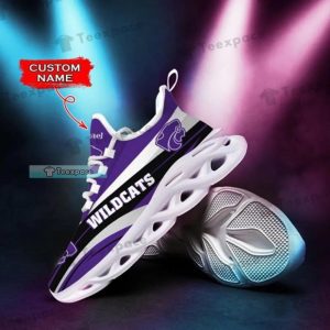 Custom Name Kansas State Wildcats Band Colors White Sole Max Soul Shoes