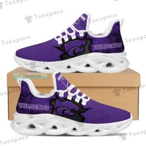 Custom Name Kansas State Wildcats Broken Pattern White Sole Max Soul Shoes