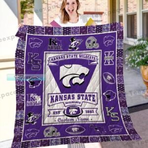Custom Name Kansas State Wildcats EST 1864 Plush Blanket
