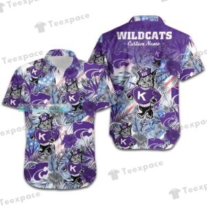 Custom Name Kansas State Wildcats Purple Mascot Hawaiian Shirt