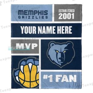 Custom Name Memphis Grizzlies Established 2001 Fleece Blanket