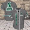Custom Name Michigan State Spartans Gray Baseball Jersey