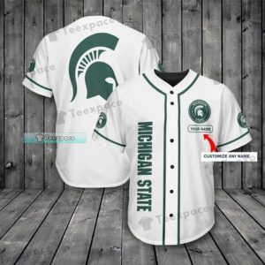 Custom Name Michigan State Spartans White Baseball Jersey