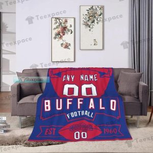 Custom Name Number Buffalo Bills Football Est.1960 Comfy Throw Blanket 1
