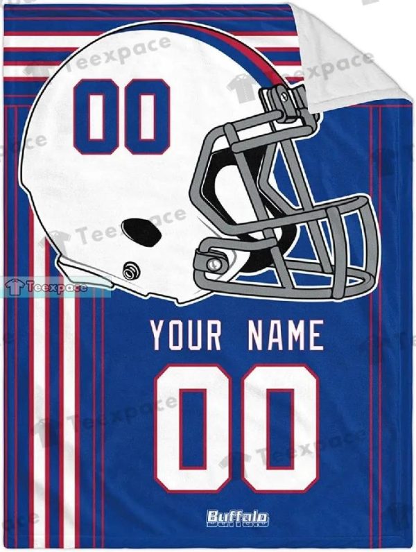 Custom Name Number Buffalo Bills Football Helmet Blanket