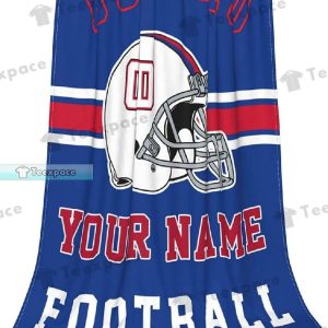 Custom Name Number Buffalo Bills Football Helmets Stripes Sherpa Blanket 1